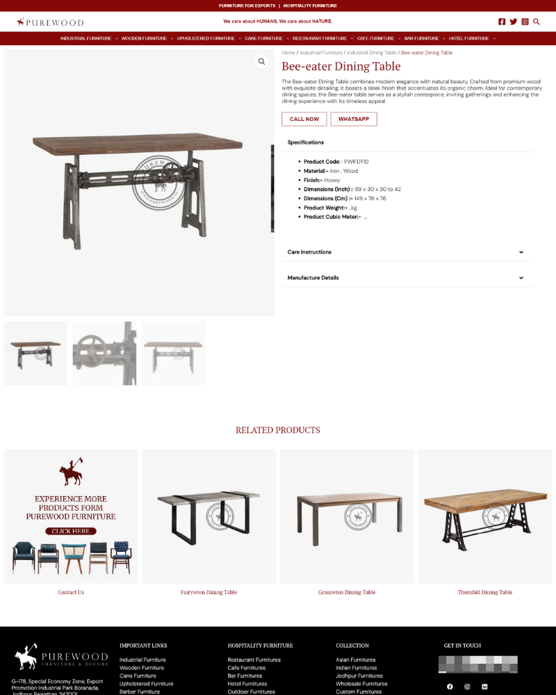 4. Purewood - Product Page