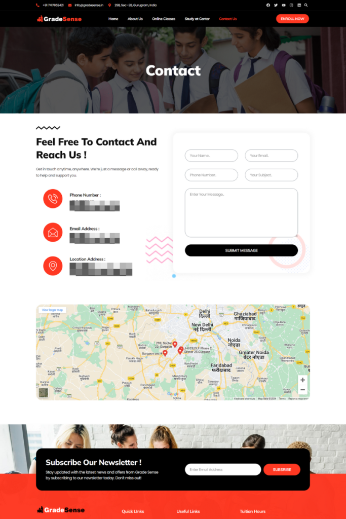 5. GradeSense - Contact Us