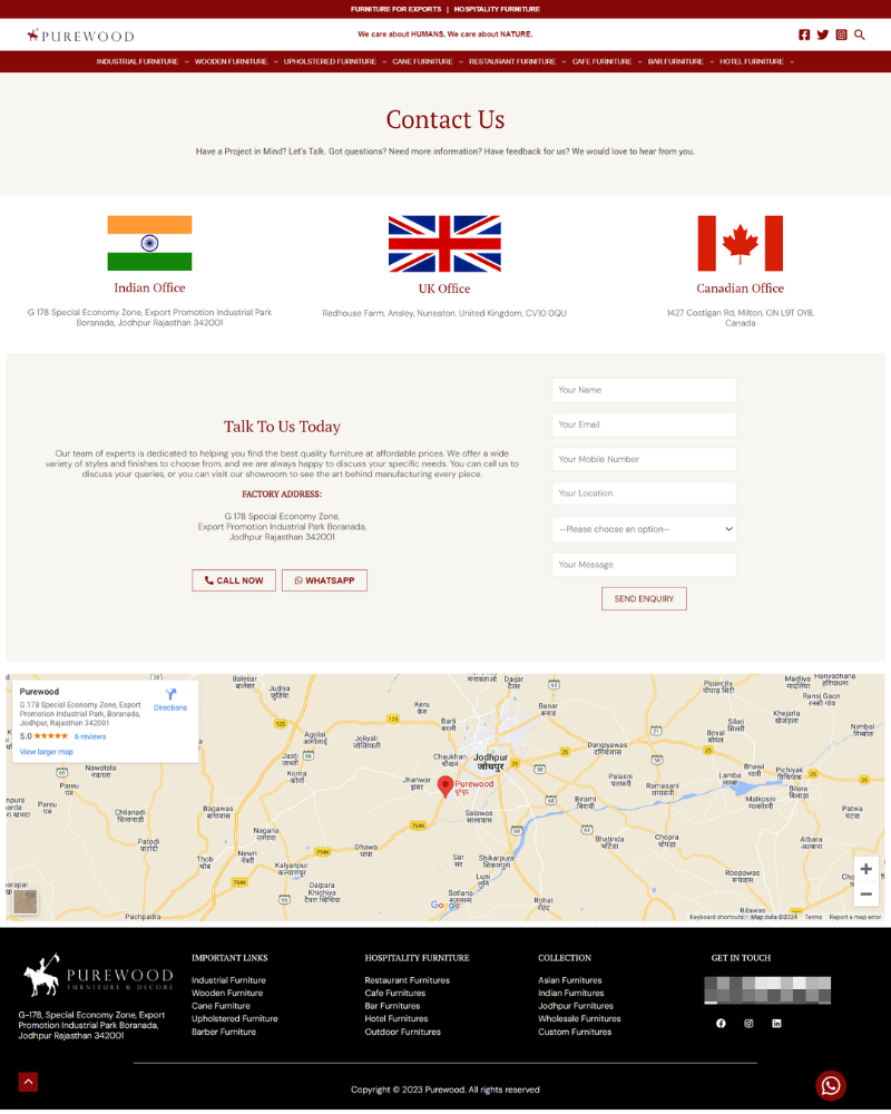 5. Purewood - Contact Us