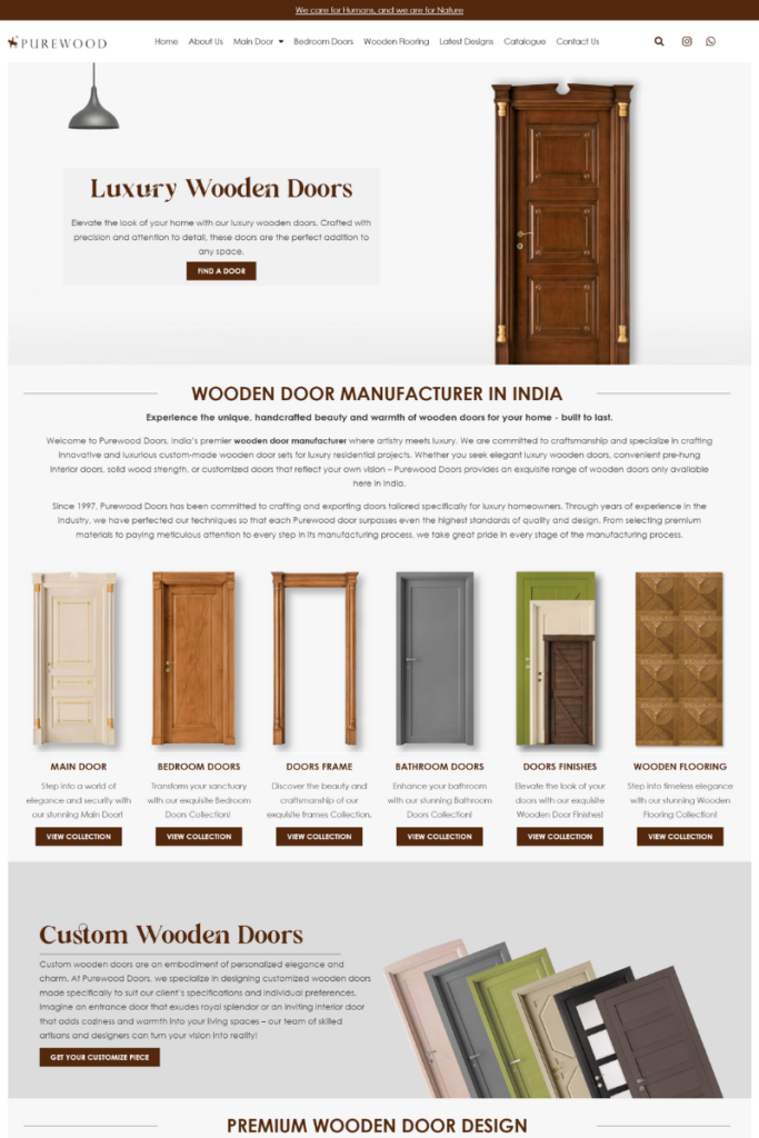 1. Purewood Doors - Home